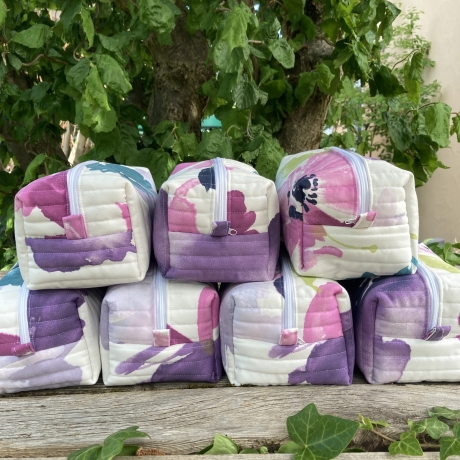 Kulturbeutel | Boxy Bag  | Blumen | Kosmetiktasche