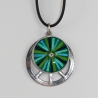 Halskette mit Glücks Auge in Meerblau und Frieden Peace Symbol