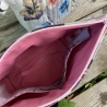 Kosmetiktasche | Blumen Grau Bunt gesteppt | Kulturbeutel 