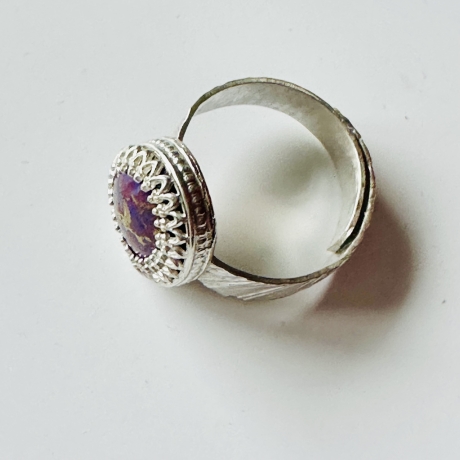 Bandring aus Silber „Lila Türkis“