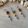 3er Set Charms mit Fisch und Kreuz / Bunt