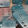 Handmade Dominosteine aus Epoxidharz – Dominos  Rosa und Blau 