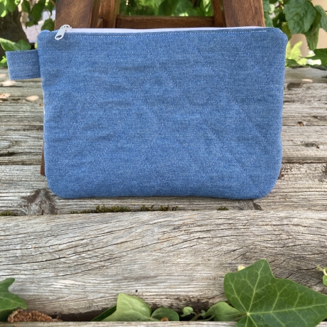 Gestepptes Täschchen Blau-Weiß gestreift | Upcycling 