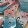 Handmade Dominosteine aus Epoxidharz – Dominos  Rosa und Blau 