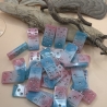 Handmade Dominosteine aus Epoxidharz – Dominos  Rosa und Blau 