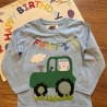 Geburtstagsshirt mit Applikation Traktor, T-Shirt Kinder,ab Gr.92