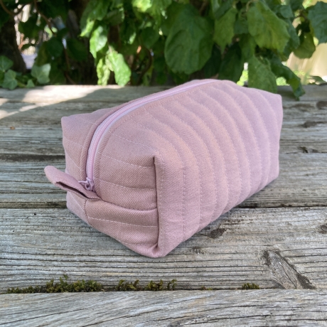 Kulturbeutel Boxy Bag Altrosa gesteppt | Kosmetiktasche 