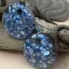 Handgemachte Ohrringe aus Epoxidharz mit Abalone-Muschelsplittern