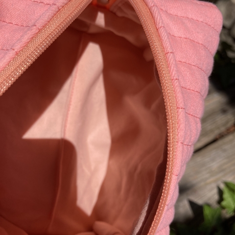 Kulturbeutel Boxy Bag Apricot gesteppt | Kosmetiktasche 