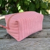 Kulturbeutel Boxy Bag Apricot gesteppt | Kosmetiktasche 