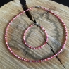 Schickes rot/rosa Miyuki-Glasperlen-Schmuckset 