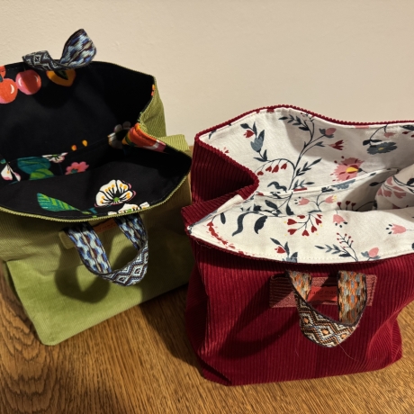 Lunch Bag, Frühstücksbeutel, Brotbeutel, Cord, 2 Farben