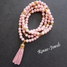 Bettelkette rosa goldfarbig Quaste Bohokette Perlen Kette