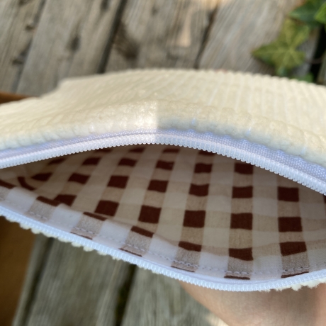 Gestepptes Täschchen Cord | Weiß-Creme | Taschenorganizer