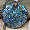Handgefertigter Anhänger aus Epoxidharz mit Abalone-Muschelsplitt