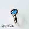 Ring aus Silber „Oval und dunkelblau“