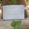 Gestepptes Täschchen | Hellblau-Weiß gestreift | Upcycling  