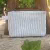 Gestepptes Täschchen | Hellblau-Weiß gestreift | Upcycling  
