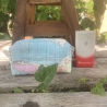 Boxy Bag  | Weltkarte Hellblau | gesteppt  | Taschenorganizer