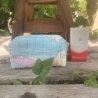 Boxy Bag  | Weltkarte Hellblau | gesteppt  | Taschenorganizer