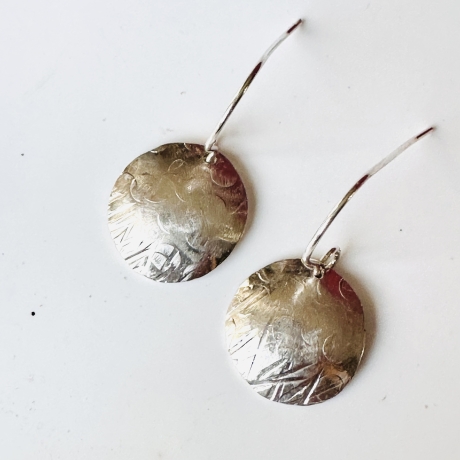 Hängeohrringe aus Silber „Disc“
