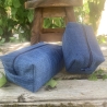 Kulturbeutel Boxy Bag gesteppt | Jeans Upcycling | groß