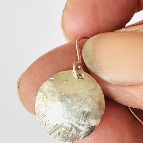 Hängeohrringe aus Silber „Disc“