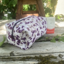 Kulturbeutel | Boxy Bag gesteppt  | Lila Beige | Kosmetiktasche