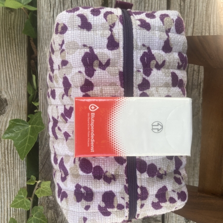 Kulturbeutel | Boxy Bag gesteppt  | Lila Beige | Kosmetiktasche