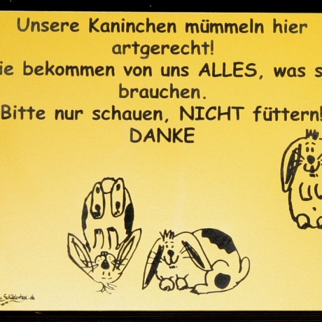 Schild Kaninchen füttern verboten 1 - Gravurschild