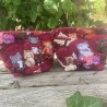 Kulturtasche gesteppt Katzen Kino Weinrot | Aufbewahrung