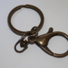 Schlüsselring mit Karabinerhaken und Wirbel altmessing LETZTER