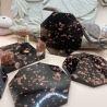 Handmade Untersetzer-Set aus Epoxidharz mit Halterung  Hexagon