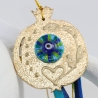 Granatapfel Glücksbringer Dekoration mit Mati Auge, vergoldet
