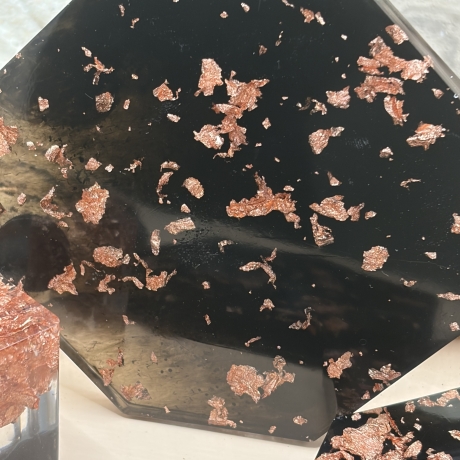 Handmade Untersetzer-Set aus Epoxidharz mit Halterung  Hexagon