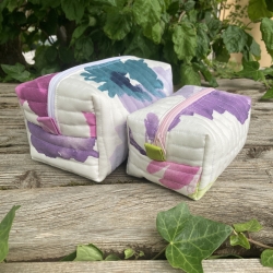 Kulturbeutel | Boxy Bag  | Blumen | Kosmetiktasche Größe M