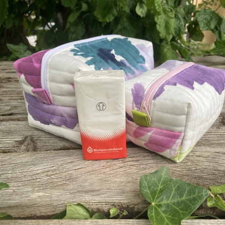 Kulturbeutel | Boxy Bag  | Blumen | Kosmetiktasche Größe L