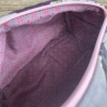 Kulturbeutel  | Boxy Bag gesteppt | Blumen Grau | Kosmetik Gr. XL