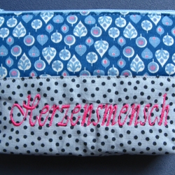 Kosmetiktäschchen, Schminktäschchen, bestickt