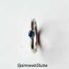 Schmaler Silberring „Blauer Zirkonia“