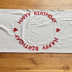 Tischläufer Applikation *Happy Birthday*, Geburtstag, 45x140cm