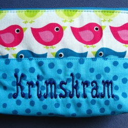 Kosmetiktäschchen, Schminktäschchen, bestickt