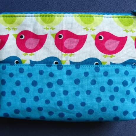 Kosmetiktäschchen, Schminktäschchen, bestickt