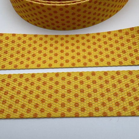 Gurtband 30 mm orange gelb Punkte Dots 1 mm stark