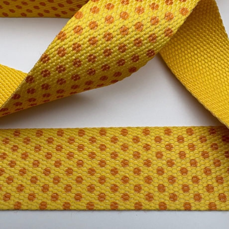 Gurtband 30 mm orange gelb Punkte Dots 1 mm stark