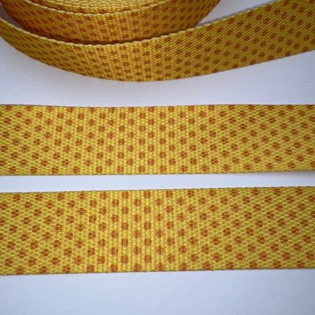 Gurtband 30 mm orange gelb Punkte Dots 1 mm stark
