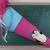 Schultüte Pinguin Name Stoff pink türkis Zuckertüte Eisbär