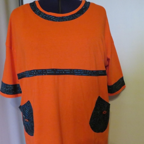 Auffälliges oranges Longshirt/ Shirtkleid