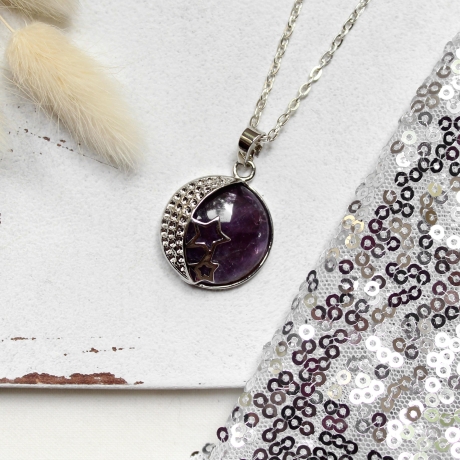 Mond & Sterne • Halskette Amethyst | Halsschmuck | Geschenkidee