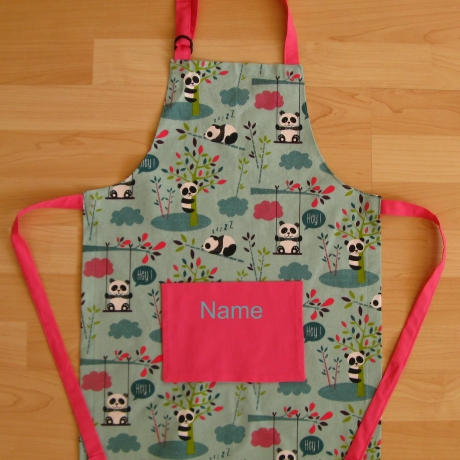 Kinderschürze - Pandas - auf Wunsch personalisiert